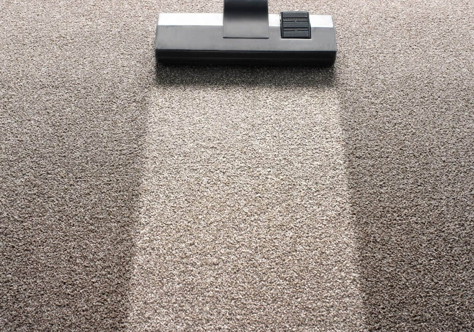 Vacuum cleaner on a carpet with an extra clean strip