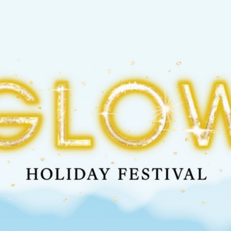 GLOW holiday festival postcard